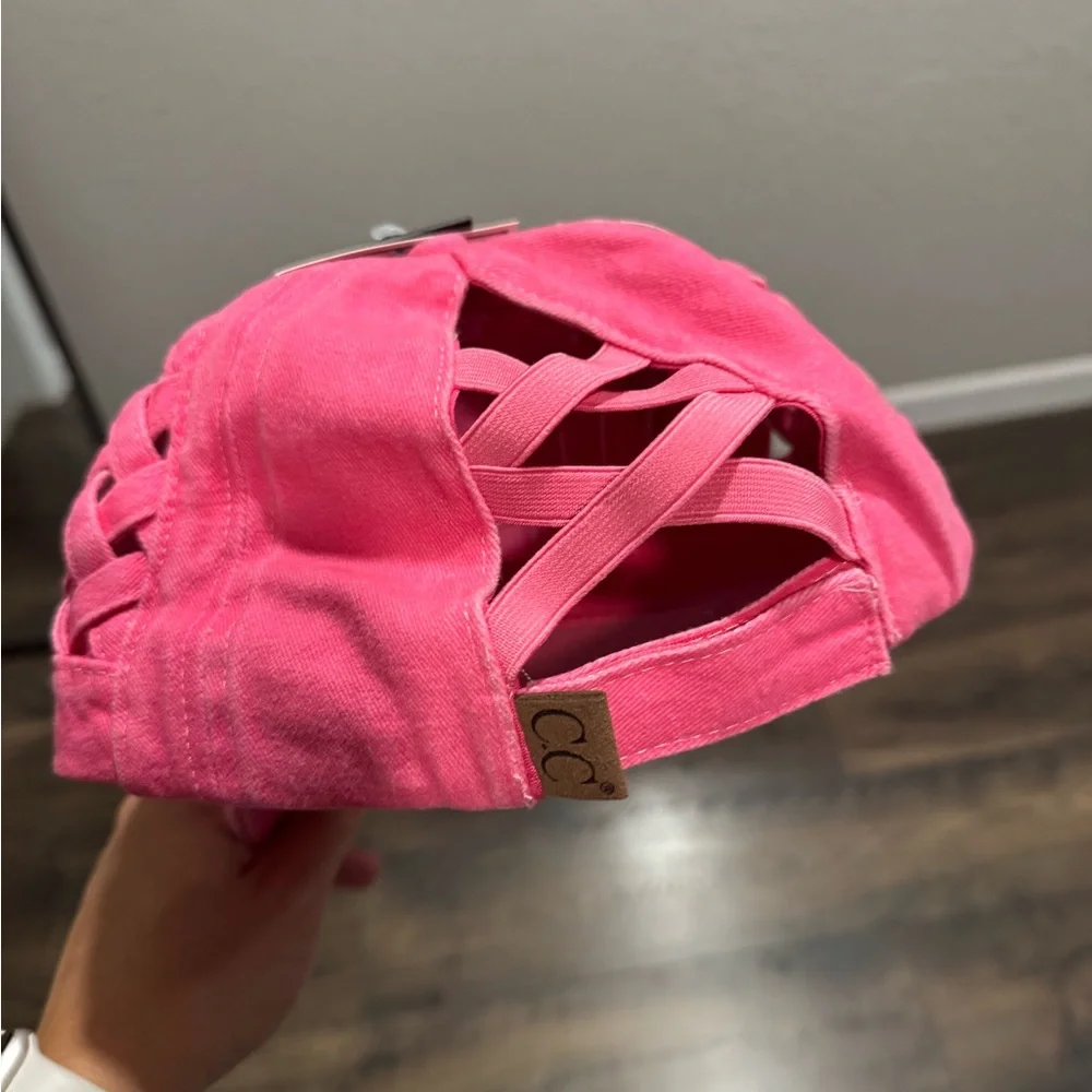 C.C Black Criss Cross Cap - Pink - Picture 3 of 5